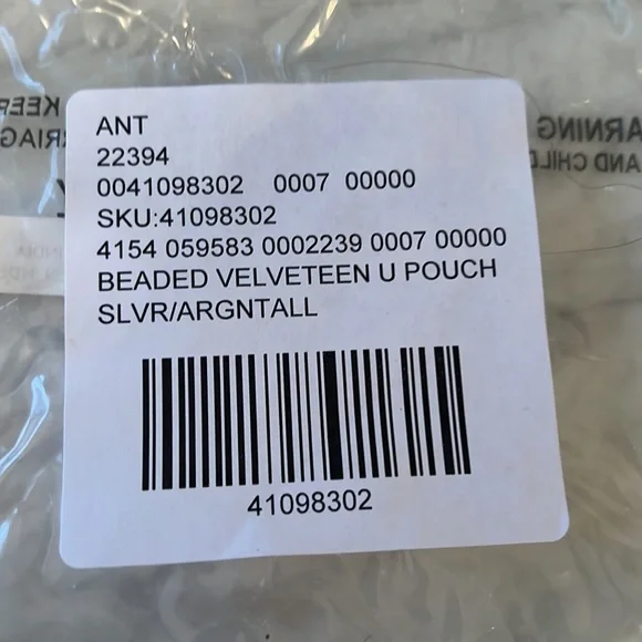 NWT Anthropologie Beaded Velveteen U Pouch Evening Bag - Picture 5 of 5